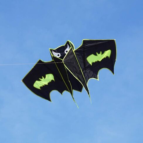 Besra 51inch Bat Kite Single Line Easy to Fly Animal Nylon Kite with Handle & Strings for Kids & Adults in Kuwait