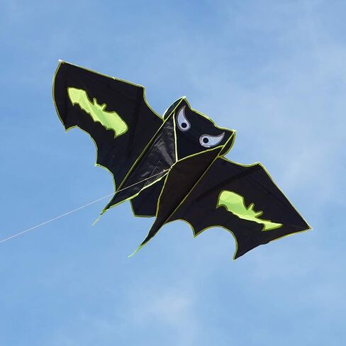 Besra 51inch Bat Kite Single Line Easy to Fly Animal Nylon Kite with Handle & Strings for Kids & Adults in Kuwait