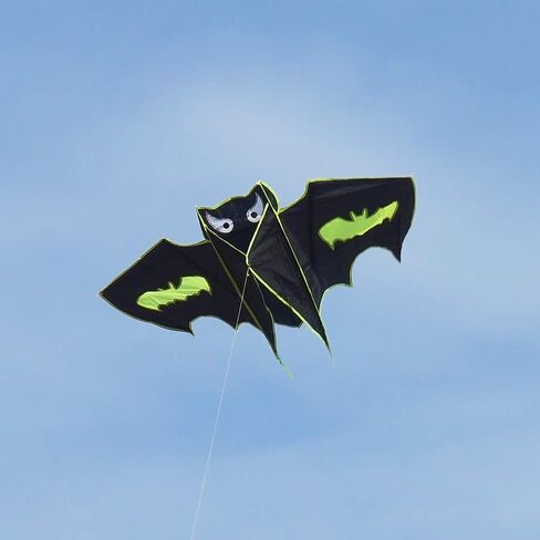 Besra 51inch Bat Kite Single Line Easy to Fly Animal Nylon Kite with Handle & Strings for Kids & Adults in Kuwait