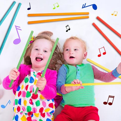 Yookeer 30 Pcs Rhythm Sticks for Kids Bulk, 30 cm/ 12 Inches in Kuwait