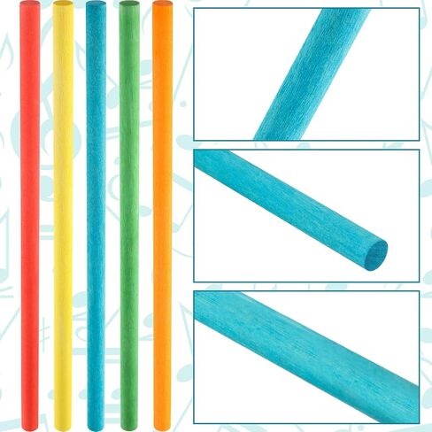 Yookeer 30 Pcs Rhythm Sticks for Kids Bulk, 30 cm/ 12 Inches in Kuwait