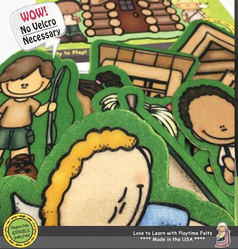 Let's Go Camping Felt Story Set | 15 PRECUT & Ready to Play Colorful & Durable Felt Pieces for Toddlers, Preschool & Kindergarten | Reusable Felt Board Stories in Saudi Arabia