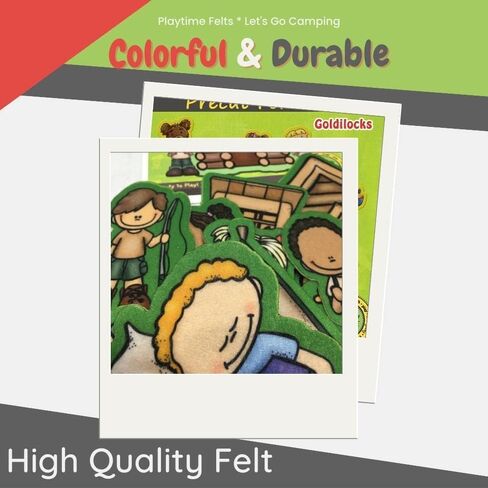 Let's Go Camping Felt Story Set | 15 PRECUT & Ready to Play Colorful & Durable Felt Pieces for Toddlers, Preschool & Kindergarten | Reusable Felt Board Stories in Saudi Arabia