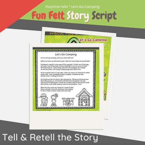 Let's Go Camping Felt Story Set | 15 PRECUT & Ready to Play Colorful & Durable Felt Pieces for Toddlers, Preschool & Kindergarten | Reusable Felt Board Stories in Saudi Arabia