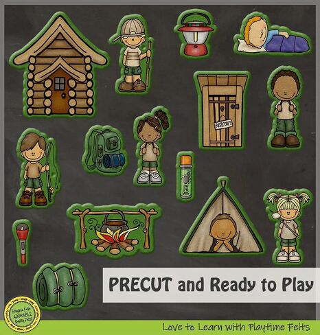 Let's Go Camping Felt Story Set | 15 PRECUT & Ready to Play Colorful & Durable Felt Pieces for Toddlers, Preschool & Kindergarten | Reusable Felt Board Stories in Saudi Arabia