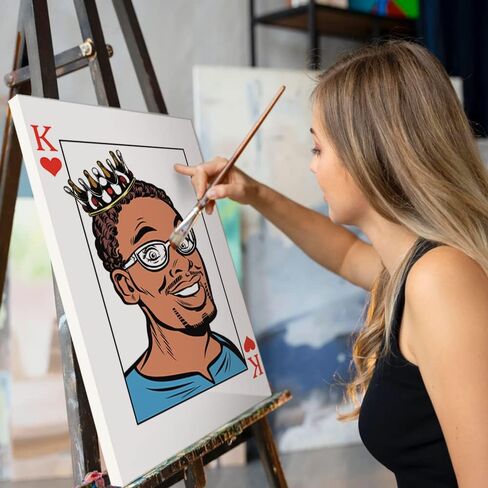 لوحات قماشية ANH3KT مع صور للرسم - مجموعة رشفة وطلاء لليلة البالغين - عبوتان مقاس 8 × 10 بوصة للزوجين الملك والملكة - مجموعة أدوات الحفلات الليلية التي يمكنك صنعها بنفسك in Kuwait
