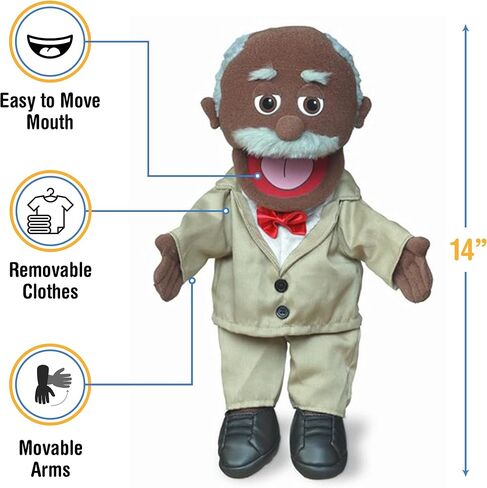 14" Pops, Black Grandfather, Hand Puppet in Saudi Arabia