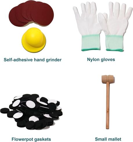 جيهتو مجموعة قوالب دائرية كبيرة من السيليكون - وعاء خرساني للنباتات الداخلية يمكنك تركيبه بنفسك مع ملمع محمول باليد، غلاف قوي، قالب صينية مطابقة، قالب سيليكون مرن - مثالي لاواني زهور تيرازو in Kuwait