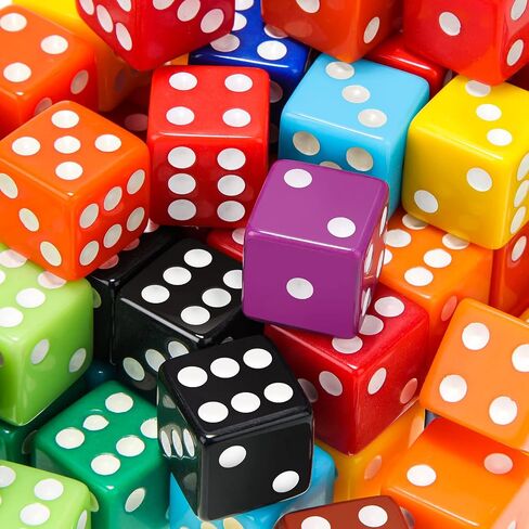 مجموعة نرد 180 قطعة 16 ملم، 6 جوانب مربعة الشكل، نرد صغير الحجم، مجموعة نرد قياسية مع حقيبتين تخزين للعب الألعاب مثل فاركل أو بونكو أو تعليم الرياضيات، 18 لونًا in Saudi Arabia