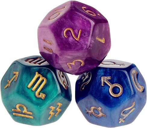 ZXUEZHENG 3 قطع من النرد الفلكي من اللؤلؤ الأكريليك متعدد الجوانب لإكسسوارات عرافة الكوكبة in Kuwait