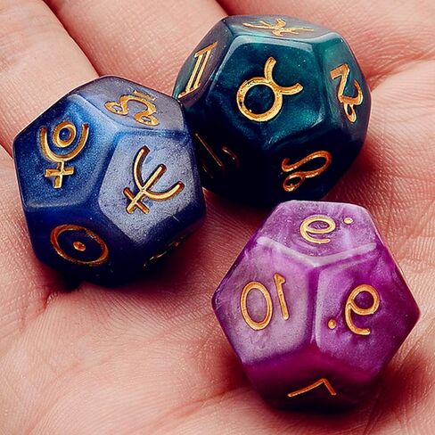 ZXUEZHENG 3 قطع من النرد الفلكي من اللؤلؤ الأكريليك متعدد الجوانب لإكسسوارات عرافة الكوكبة in Kuwait