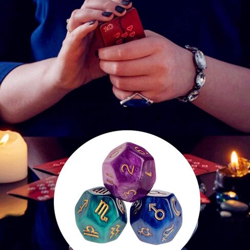 ZXUEZHENG 3 قطع من النرد الفلكي من اللؤلؤ الأكريليك متعدد الجوانب لإكسسوارات عرافة الكوكبة in Kuwait