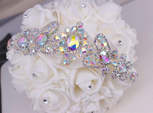 Handmade Crystal Applique Sew On Rhinestone Applique Trim Embellishment for Girls Women Garment DIY (Gold) in Saudi Arabia