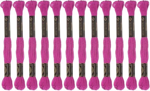 HARFINGTON 12 Skeins Embroidery Floss 8m Each Egyptian Long Fiber Cotton Cross Stitch Thread 26S/2x6 for Embroidery Projects Bracelet, Cream in Kuwait
