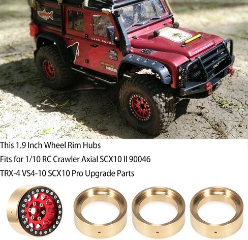 Linsvirgo 4 قطع نحاسية مقاس 1.9 بوصة حلقات داخلية لعجلات Beadlock، حلقة مشبك لعجلات Beadlock مقاس 1.0 بوصة موازنة لـ 1/10 RC Crawler TRX4 TRX6 Axial SCX10 I II III Redcat GEN7 GEN8 أجزاء ترقية in Kuwait