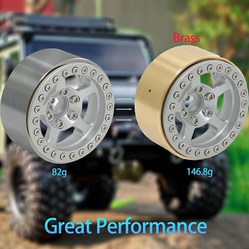 Linsvirgo 4 قطع نحاسية مقاس 1.9 بوصة حلقات داخلية لعجلات Beadlock، حلقة مشبك لعجلات Beadlock مقاس 1.0 بوصة موازنة لـ 1/10 RC Crawler TRX4 TRX6 Axial SCX10 I II III Redcat GEN7 GEN8 أجزاء ترقية in Kuwait