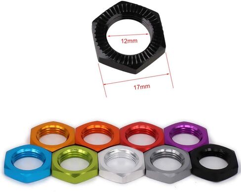 LAFEINA 4PCS M17 17mm Aluminum Wheel Hex Hub Nut Thread 1.0mm for 1/8 RC Model Car HSP Redcat Himoto Upgraded Parts(Purple) in Saudi Arabia