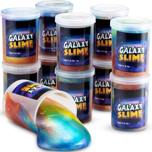 Galaxy Slime for Kids - 15 Pack of Slime Putty in Assorted Neon Colors, Premade Marble Rainbow Slime Birthday Party Favor Toys by Bedwina in Saudi Arabia