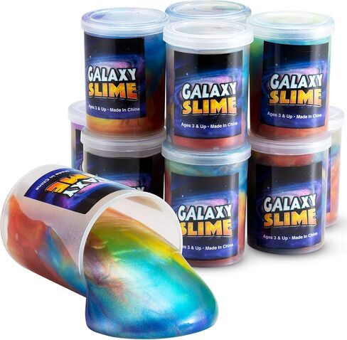 Galaxy Slime for Kids - 15 Pack of Slime Putty in Assorted Neon Colors, Premade Marble Rainbow Slime Birthday Party Favor Toys by Bedwina in Saudi Arabia