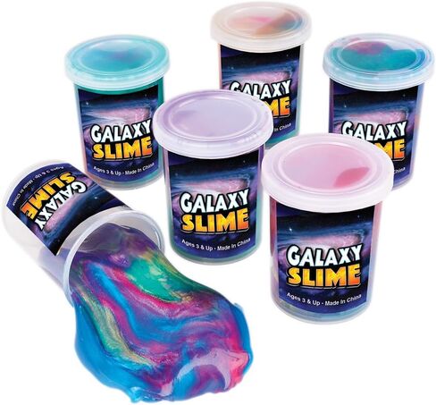 Galaxy Slime for Kids - 15 Pack of Slime Putty in Assorted Neon Colors, Premade Marble Rainbow Slime Birthday Party Favor Toys by Bedwina in Saudi Arabia