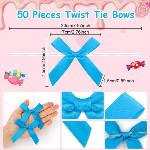 Mini Black Bows for Gift Wrapping, 30 Pcs Black Twist Tie Bow for Treat Bags, Halloween Christmas Small Satin Ribbon Bows for Crafts, Premade Tiny Bows DIY Cake Pop Bows Candy Cookie Gift Bag Bowknot in Kuwait