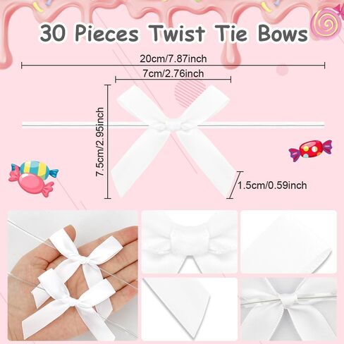Mini Black Bows for Gift Wrapping, 30 Pcs Black Twist Tie Bow for Treat Bags, Halloween Christmas Small Satin Ribbon Bows for Crafts, Premade Tiny Bows DIY Cake Pop Bows Candy Cookie Gift Bag Bowknot in Kuwait