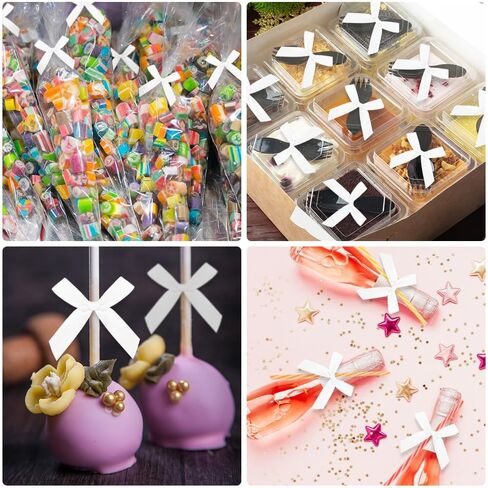 Mini Black Bows for Gift Wrapping, 30 Pcs Black Twist Tie Bow for Treat Bags, Halloween Christmas Small Satin Ribbon Bows for Crafts, Premade Tiny Bows DIY Cake Pop Bows Candy Cookie Gift Bag Bowknot in Kuwait