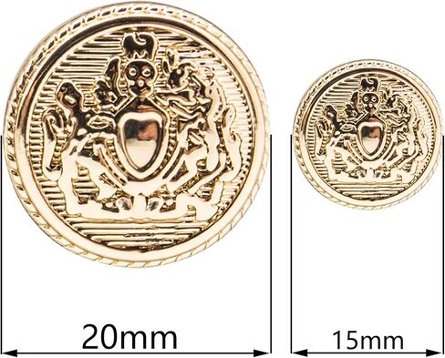 اف اند جي مجموعة ازرار بليزر معدنية ذهبية لامعة عالية الجودة 14 قطعة 15 ملم 20 ملم للبليزر والبدلات والمعاطف الرياضية والزي الرسمي والجاكيتات in Kuwait