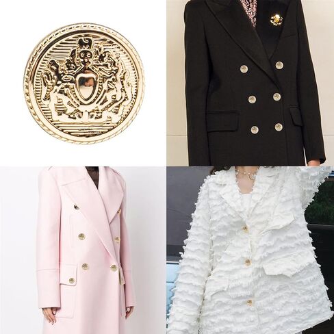 اف اند جي مجموعة ازرار بليزر معدنية ذهبية لامعة عالية الجودة 14 قطعة 15 ملم 20 ملم للبليزر والبدلات والمعاطف الرياضية والزي الرسمي والجاكيتات in Kuwait