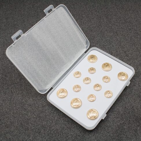 اف اند جي مجموعة ازرار بليزر معدنية ذهبية لامعة عالية الجودة 14 قطعة 15 ملم 20 ملم للبليزر والبدلات والمعاطف الرياضية والزي الرسمي والجاكيتات in Kuwait