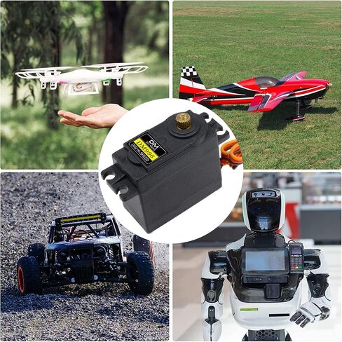 diymore [ Full Brass Gear 6 Pack MG996R Gear Torque Digital RC Servo Motors High Torque Gear Servo for JR RC Helicopter Car Boat Robot with Servo Arm 25T Disc Metal Horns in Kuwait