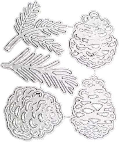 Silver Merry Christmas Die Cuts for Card Making,Pine Cones Cutting Dies for DIY Scrapbooking Cards Die-Cuts in Saudi Arabia