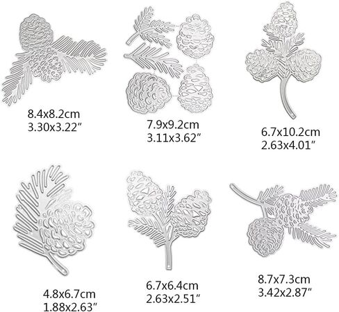 Silver Merry Christmas Die Cuts for Card Making,Pine Cones Cutting Dies for DIY Scrapbooking Cards Die-Cuts in Saudi Arabia