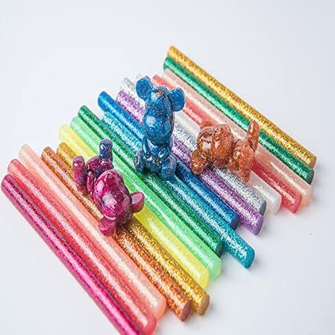 NewtonTech Mini Glitter Colorful Hot Glue Gun Sticks 150PCS,15 Colors for DIY Art Craft, Wood Glass Card Fabric Plastic School DIY Sealing Projects, Diameter 0.28 in Length 3.9in in Saudi Arabia