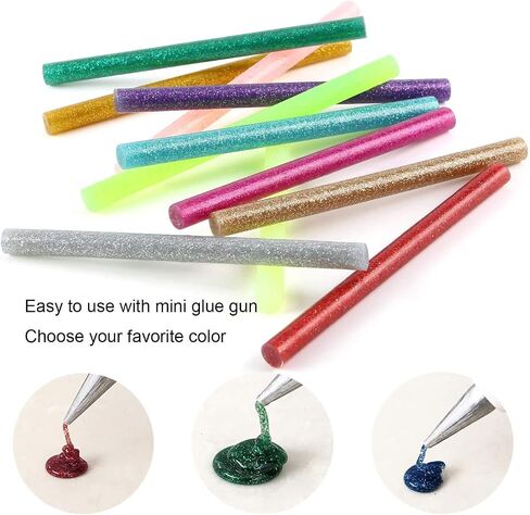 NewtonTech Mini Glitter Colorful Hot Glue Gun Sticks 150PCS,15 Colors for DIY Art Craft, Wood Glass Card Fabric Plastic School DIY Sealing Projects, Diameter 0.28 in Length 3.9in in Saudi Arabia