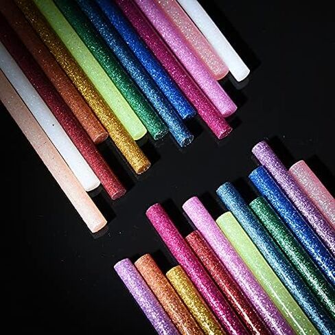 NewtonTech Mini Glitter Colorful Hot Glue Gun Sticks 150PCS,15 Colors for DIY Art Craft, Wood Glass Card Fabric Plastic School DIY Sealing Projects, Diameter 0.28 in Length 3.9in in Saudi Arabia