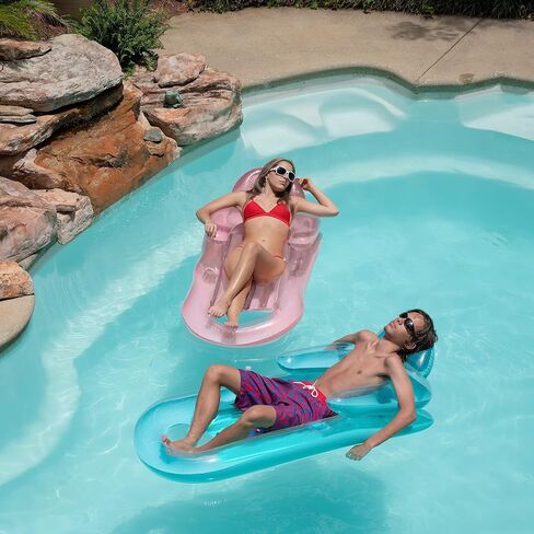 Pool Floats Adult Size Lounger with Cup Holder (2 Pack) Inflatable Floats for Swimming Pool & Lake Floats by 4E's Novelty in Saudi Arabia