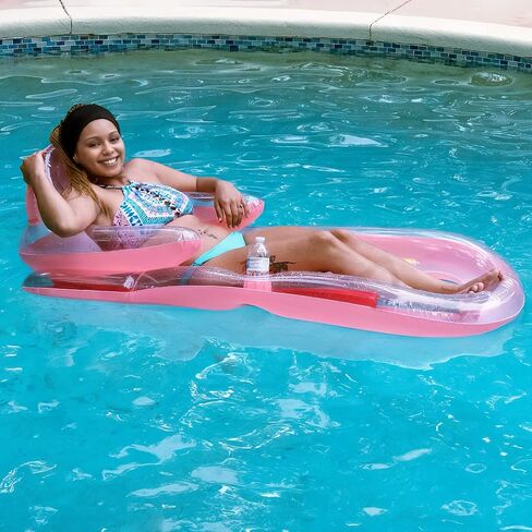 Pool Floats Adult Size Lounger with Cup Holder (2 Pack) Inflatable Floats for Swimming Pool & Lake Floats by 4E's Novelty in Saudi Arabia