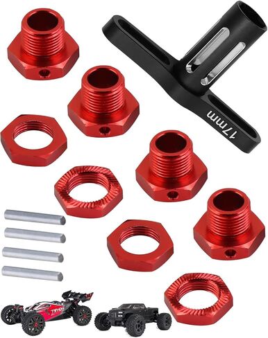 Upgrades Part for 1/8 Typhon 4x4 3S BLX 1/10 Big Rock v3,Aluminum Wheel Nut & Wheel Hex & Splines Wheel Wrench Hops Up,Black in Kuwait