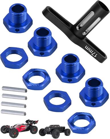 Upgrades Part for 1/8 Typhon 4x4 3S BLX 1/10 Big Rock v3,Aluminum Wheel Nut & Wheel Hex & Splines Wheel Wrench Hops Up,Black in Kuwait
