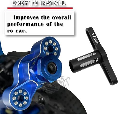 Upgrades Part for 1/8 Typhon 4x4 3S BLX 1/10 Big Rock v3,Aluminum Wheel Nut & Wheel Hex & Splines Wheel Wrench Hops Up,Black in Kuwait