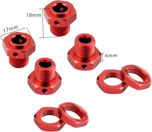 Aluminum 17mm Wheel Nuts & Wheel Hex Hubs & Wheel Wrench Upgrades Part for Arrma 1/10 Kraton 4X4 4S V2 BLX,Outcast 4X4 4S V2 BLX,Replace #AR310906#ARA310988,Black in Kuwait