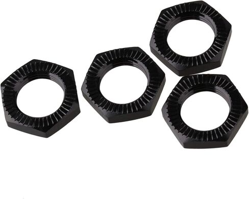 Mxfans 4pcs fits RC 1/8 Model Car 17MM Aluminum Alloy Wheel Hex Hub Nut N10169 Black in Saudi Arabia
