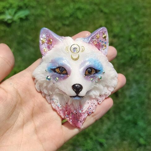Fox Face Epoxy Resin Silicone Mold for Spirit Animal Totem Cabochon Necklace Pendant Jewelry Making, Polymer Clay Soap Concrete Craft, Fondant Cake Decorating Large 3.6x3.15inch in Saudi Arabia