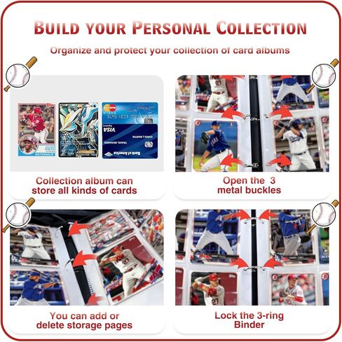 حافظة بطاقات كرة السلة 400 بطاقة من COARVXA، 4 جيوب مع 400 بطاقة حماية ألبومات بطاقات التداول، حقيبة تخزين البطاقات مناسبة لجمع بطاقات البيسبول أو الهوكي أو كرة القدم أو كرة السلة أو الألعاب in Kuwait