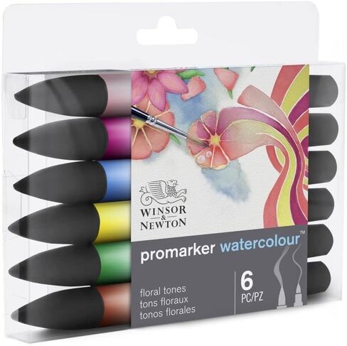 مجموعة أقلام التحديد المائية Winsor & Newton ProMarker، عدد 12، ألوان طبيعية in Kuwait