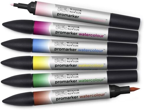 مجموعة أقلام التحديد المائية Winsor & Newton ProMarker، عدد 12، ألوان طبيعية in Kuwait