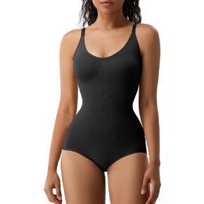 HOMETA Bodysuit for Women Seamless Shapewear for Women Tummy Control V Neck Jumpsuits Sleeveless Tank Top