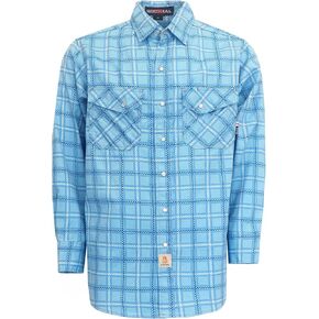 BOCOMAL FR Shirts for Men Printed Plaid Flame Resistant NFPA2112/CAT2 6.5oz Lightweight Fire Retardant Shirt