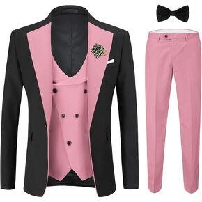 YFFUSHI Men's Slim Fit 3 Piece Suit One Button Blazer Vest Pants Wedding Prom Party Suits Set in Kuwait